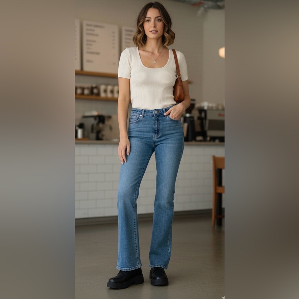 ABRAND 95 MID BOOT High Rise Blue Womens Jeans Size 25 o 7